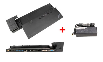 Lenovo T460, T470, T460s, T470s  Ultra Dock 40A2 ohne Schlüssel + 65W Netzteil - Bild 1 von 4