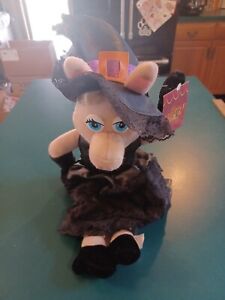 RARE Miss Piggy Black Witch Stuffed Plush With Tag NANCO Halloween READ !!!