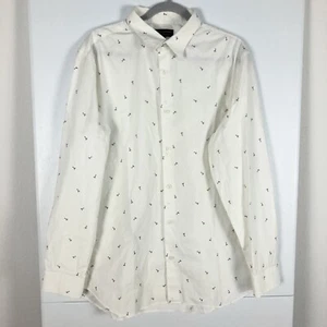 Banana Republic Stretch Tailored Slim Fit Shirt Men XL Ivory Martini Button Up - Picture 1 of 11