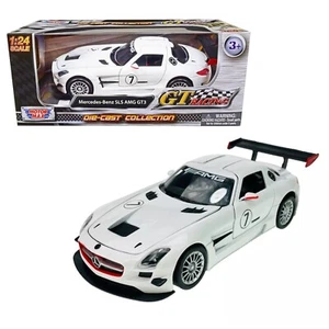 MotorMax GT Racing Mercedes-Benz SLS AMG GT3 #7 White 1:24 Diecast Model #73772 - Picture 1 of 1
