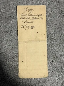 1778 Handschriftliche Endregelung des Nachlasses verstorbener Mathias Ox - Northampton PA - Bild 1 von 6