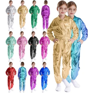Unisex Kids Dancewear Turn-Down Sweatsuit Sweatpants Outfits Carnival Dance Set - Picture 1 of 143