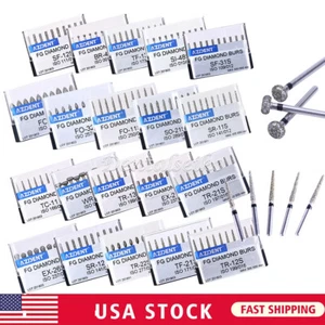 AZDENT Dental Diamond Bur Tips Set Drills Burs For High Speed Handpiece - Picture 1 of 98