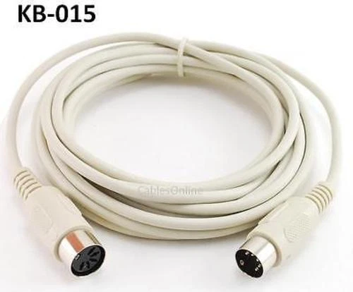 15ft DIN-5 Male/Female MIDI or AT Keyboard Extension Cable, CablesOnline KB-015 - Image 1 of 1