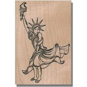 Statue Of Liberty RUBBER STAMP, American, Patriotic,Marilyn,Dress Flying Up,Face - Picture 1 of 2