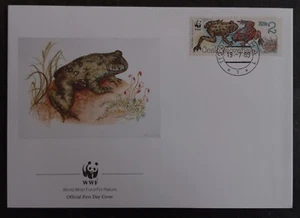 1989 Czechoslovakia World Wildlife Fund FDC ties 2Kc Stamp cd Praha - Picture 1 of 2