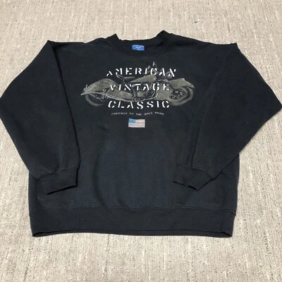 Moletom masculino vintage Y2K americano vintage clássico motociclista gola redonda tamanho M - Imagem 1 de 4