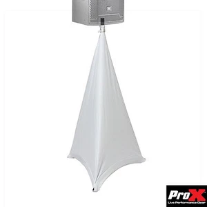 ProX 3 Sided Coverage White Tripod Scrim Cover Fits 5 ft Speaker Stands - Picture 1 of 2