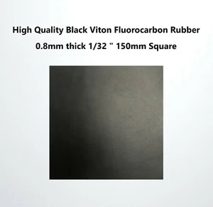 0.8 mm Viton (Fluorocarbon) Rubber 150 mm 6" SQ Chemical & Heat A Grade 1/32 TH - Picture 1 of 4