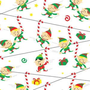 Zip Line Elves Print Tissue Paper 500x750mm Multi Listing - Picture 1 of 3