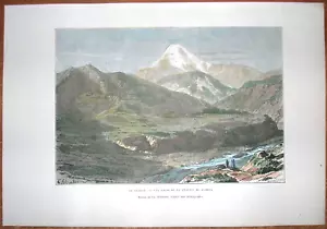 1881 Reclus print MOUNT KAZBEK, CAUCASUS, #5 - Imagen 1 de 1
