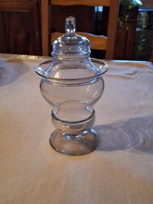 Pot Apothicaire En Verre Sangsue Drageoir Bonbonnière XIX - Photo 1/4