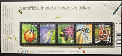 Canada stamp Souvenir Sheet #2238a Beneficial Insects Mint NH - Изображение 1 из 2
