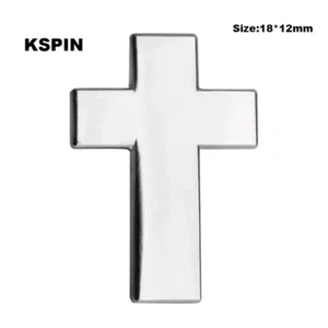 Simple Silver Christian Cross Lapel pin FREE USA SHIPPING SHIPS FREE FROM USA P- - Picture 1 of 1