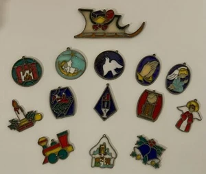 Vintage Buntglas wie Christbaumschmuck 14er Set Sonnenfänger *** LESEN - Bild 1 von 8