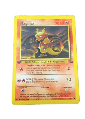 Pokemon Fossil 1st Edition 39/62 Non Holo Magmar Uncommon - Image 1 of 2
