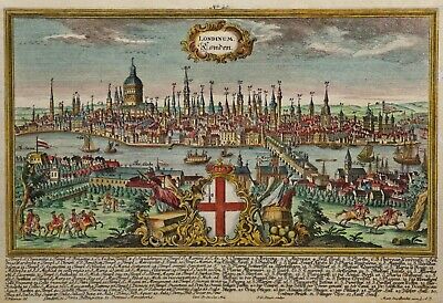 London - Londinum. Londen. - Werner Bei Engelbrecht - Rares Original Von 1740 • 999€