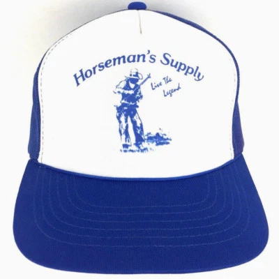 Vtg Horsemans Supply Hat Cowboy Western Logo Mesh Snap Back Trucker Baseball Cap - Image 1 of 4