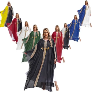 Damen Robe Muslim Kaftan Elegant Kleid Chiffon Cosplay Lang Kostüm Pullover - Bild 1 von 100