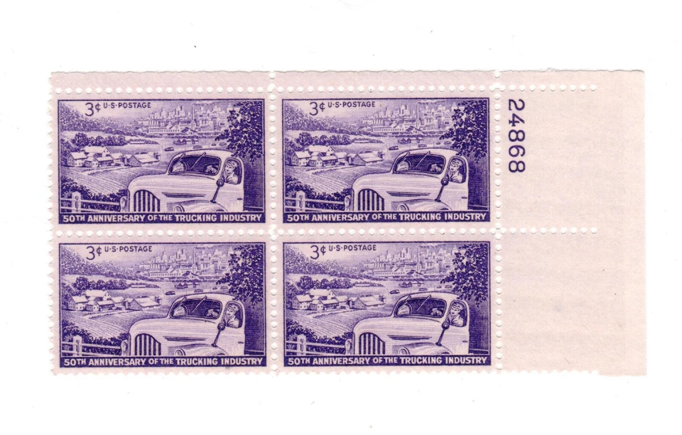 1953 US STAMP Scott #1025 4-Block  3c FVF MNH - Image 1 of 1