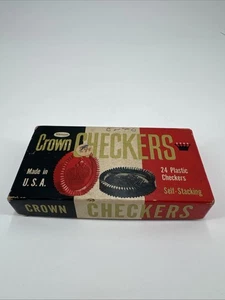 Whitman Crown Checkers 1960 vintage, 24 autoapilables, hechas en EE. UU. - Imagen 1 de 6