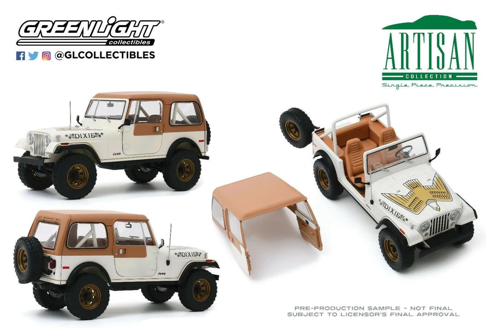 Dixie's 1979 Jeep CJ7 Dukes of Hazzard 1:18 Scale Greenlight 19065 New - Image 1 of 4