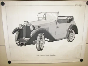 Nostalgia: 1932 Austin Seven Swallow Poster - Picture 1 of 2