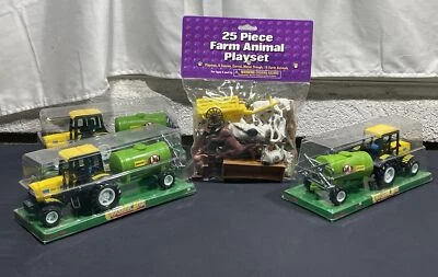 1999 New-Ray Country Life Tractor With Trailer  1:32 & 25 PC Farm Animal Set - Image 1 of 4