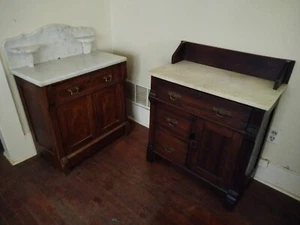 Abernathy Eastlake Antique Cabinets Rare 1880s Furniture Wash Stands Dry Sinks - Picture 1 of 24