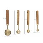 Space Saver 14ml Measuring Spoons Cup Stainless Steel Tool with Wood Handle