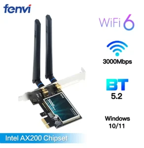 2974Mbps WiFi6 AX200 PCIE WiFi Card Adapter Bluetooth5.2 Dual Band 2.4G/5Ghz 802 - Picture 1 of 8