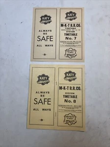 1979 MKT KATY MISSOURI KANSAS TEXAS SYSTEM EMPLOYEE TIMETABLES #7 & 8 NO FOLD - Picture 1 of 6
