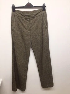 Artigiano Made Italy Wool Silk Wide Leg Brown Trousers Size 8 Waist 29” Leg 31”  - Picture 1 of 9