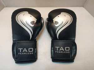 TAO Boxing Gloves Set Gym Training Kickboxing Muay Thai Black 16oz - Picture 1 of 4