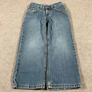 Levis 569 Loose Fit Straight Leg Denim Jeans Boys Size 5 Dark Wash Adjustable - Picture 1 of 11