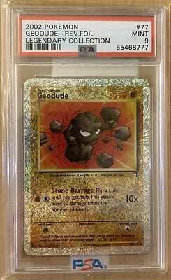 2002 POKEMON LEGENDARY COLLECTION #77 GEODUDE REVERSE HOLO FOIL PSA 9 - Image 1 of 2