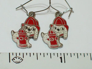 Fireman Dog Earrings - Picture 1 of 3