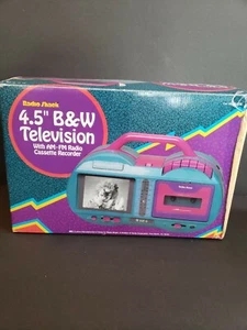 Vintage Radio Shack 4.5" B&W Television With AM-FM Radio Cassette Recorder. Used - Picture 1 of 9