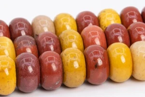Natural Mookaite Grade AAA Rondelle Gemstone Loose Beads 6x4MM 8x5MM 10x6MM - Picture 1 of 8