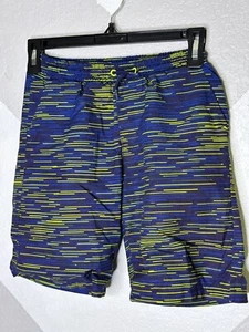 EDDIE BAUER Boys Sport Shorts 7-8 Years Medium Navy Blue Striped - Picture 1 of 7