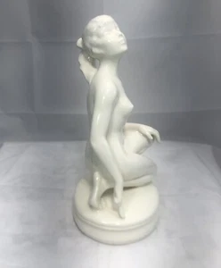 K. Steiner Art Deco Nackte Frau Dame Deutsch Weiß Porzellan Figur 12" - Bild 1 von 13