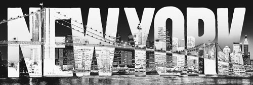 Jumbo Poster New York Typeface Brooklyn Bridge America USA - Image 1 of 1