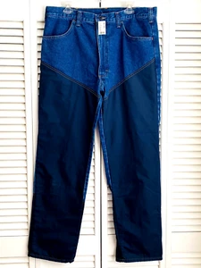 GAME WINNER Brush Guard Blue Jeans Mens 38W 32L Reinforced Work Hunting Pants - Picture 1 of 17