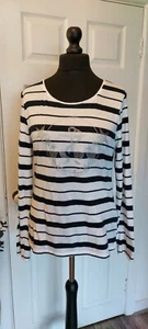 Zara Collection size XL striped tee shirt with embellished anchor - Picture 1 of 6