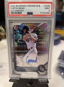 2022 Bowman Chrome Mega Box Mojo Refractor Auto Curtis Mead PSA 10 Tampa Bay Ray - Picture 1 of 3