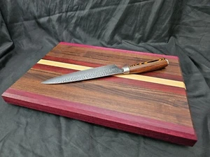 Cutting board - purple heart, maple, walnut, sapele, padauk and many others - Picture 1 of 22