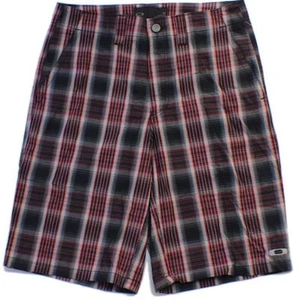 Oakley Fresher Shorts Size 34 L Black Red Mens Casual Striped Golf Walkshorts - Picture 1 of 1