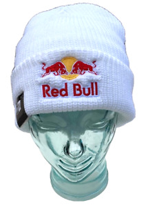 Red Bull White Beanie w/Embroidered logo on front. High Quality. Adult.