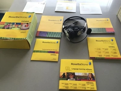 Rosetta Stone Spanish Level 1 2 3 4 5 Headphones Excellent Condition - Image 1 of 4
