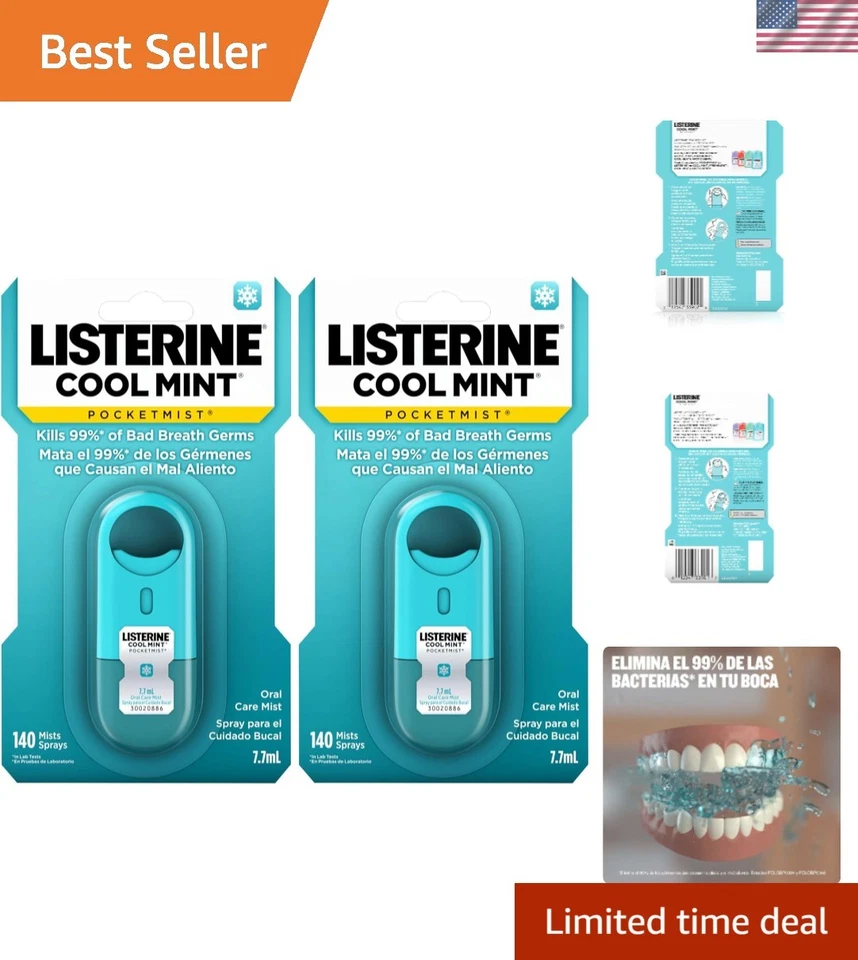 Instant Fresh Breath with Pocketmist Cool Mint Spray - Sugar-Free & Germ Killing - Image 1 of 4